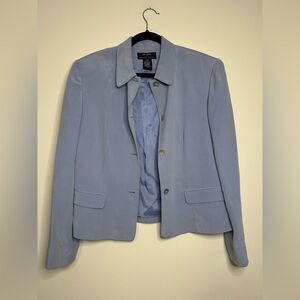 Via Seta‎ by Sandra Harris 100% Silk Powder Blue Blazer - Size 12/42